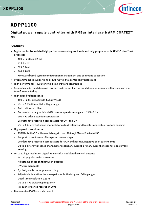 XDPP1100 Datasheet Preview