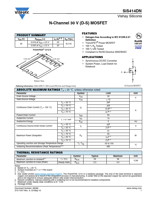 SIS414DN Datasheet Preview