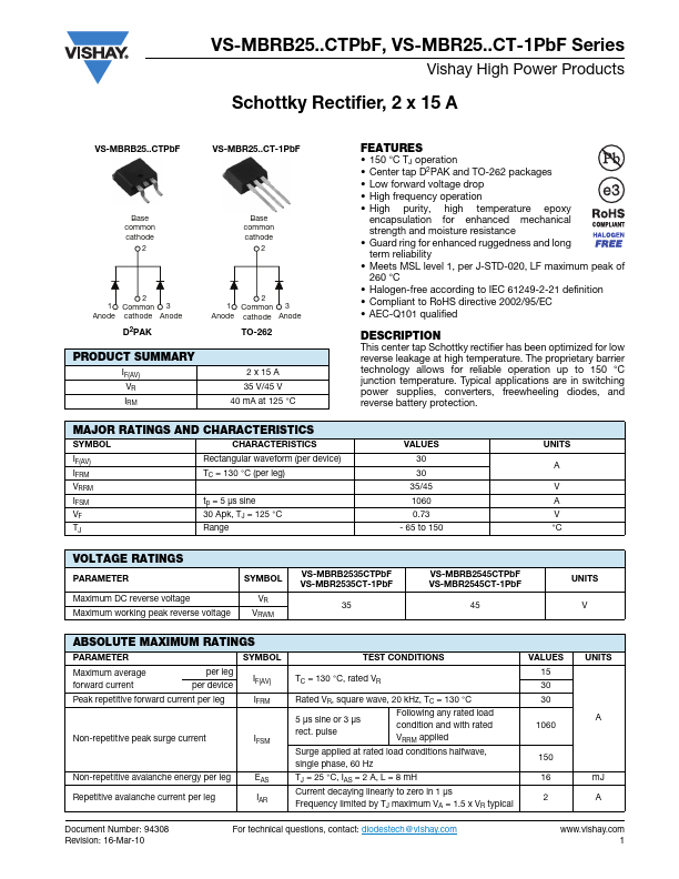 VS-MBR2535CT-1PbF