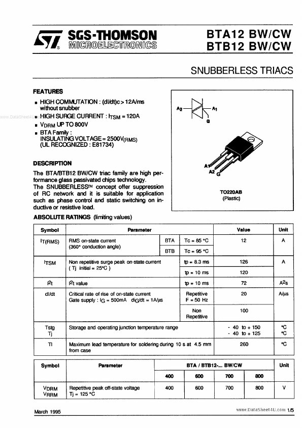 BTA12CW