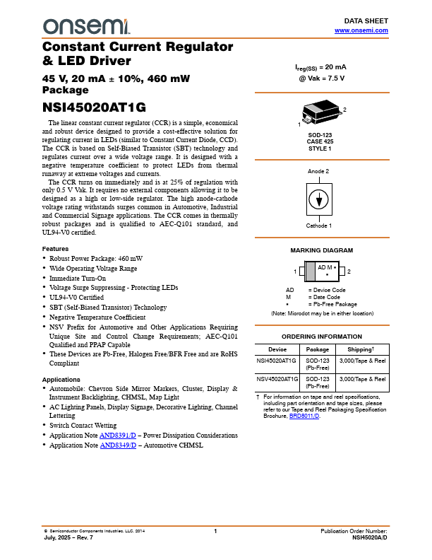 NSI45020AT1G Datasheet Preview