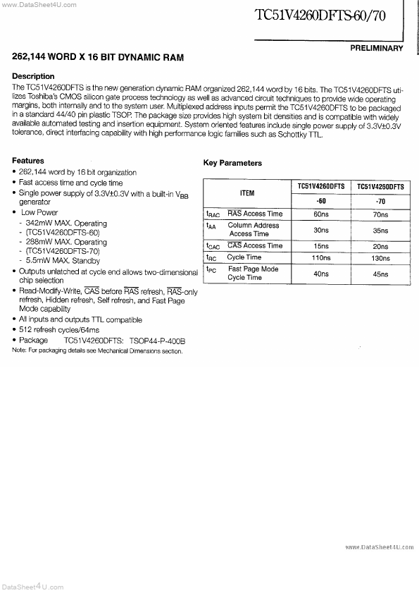 TC51V4260DFTS-70