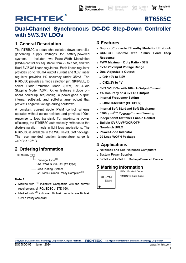 RT6585C Datasheet Preview