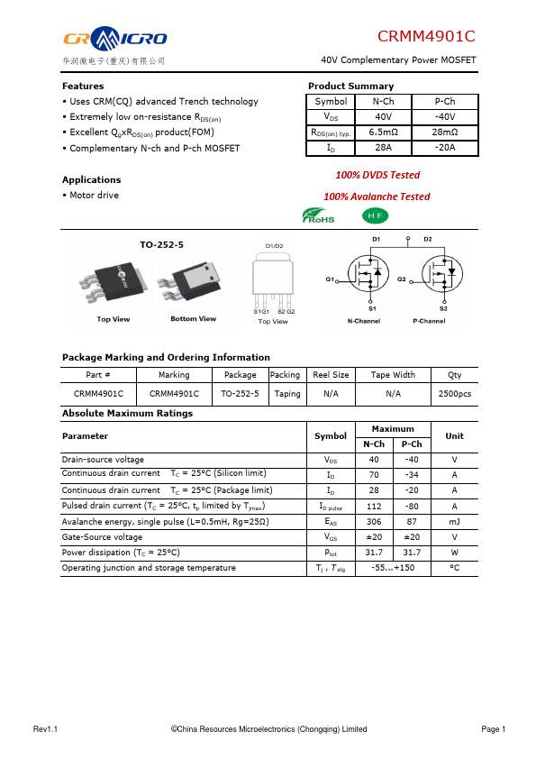 CRMM4901C Datasheet Preview