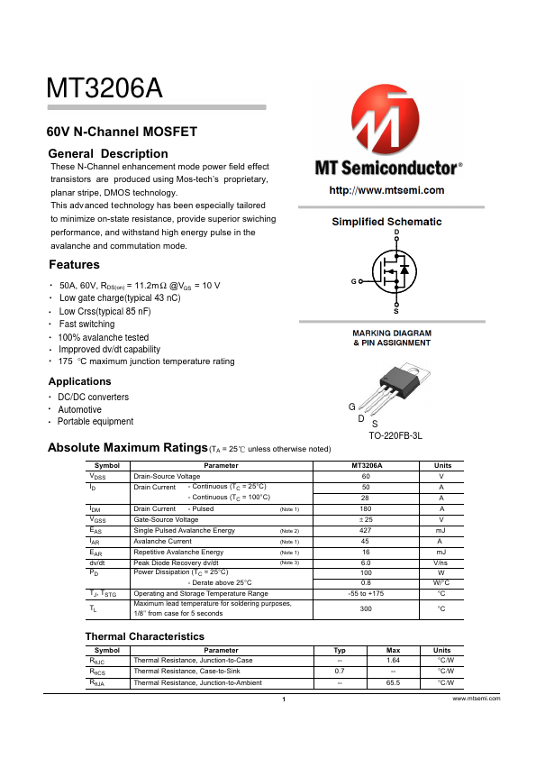 MT3206A Datasheet Preview
