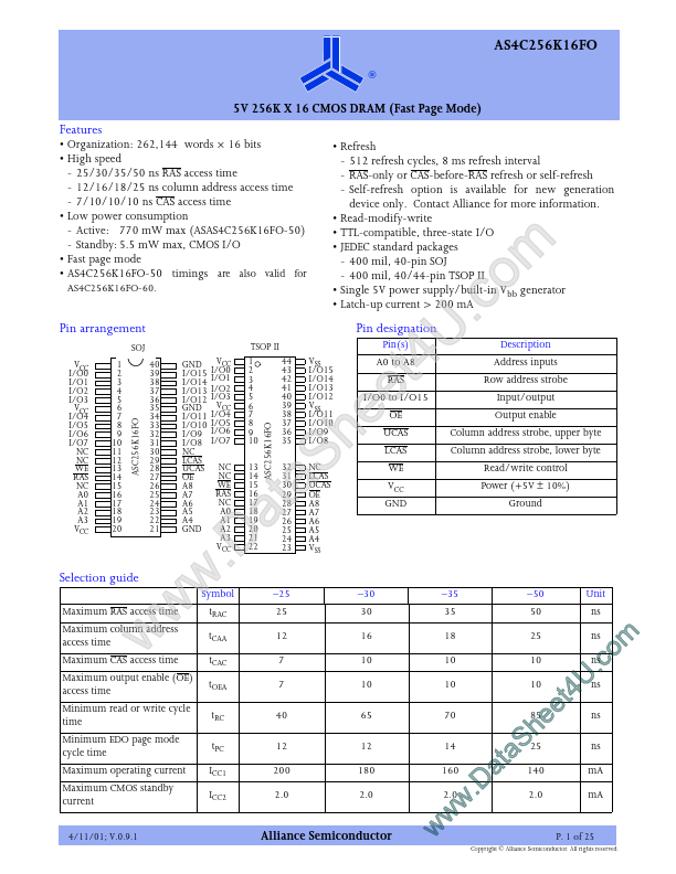 AS4C256K16FO