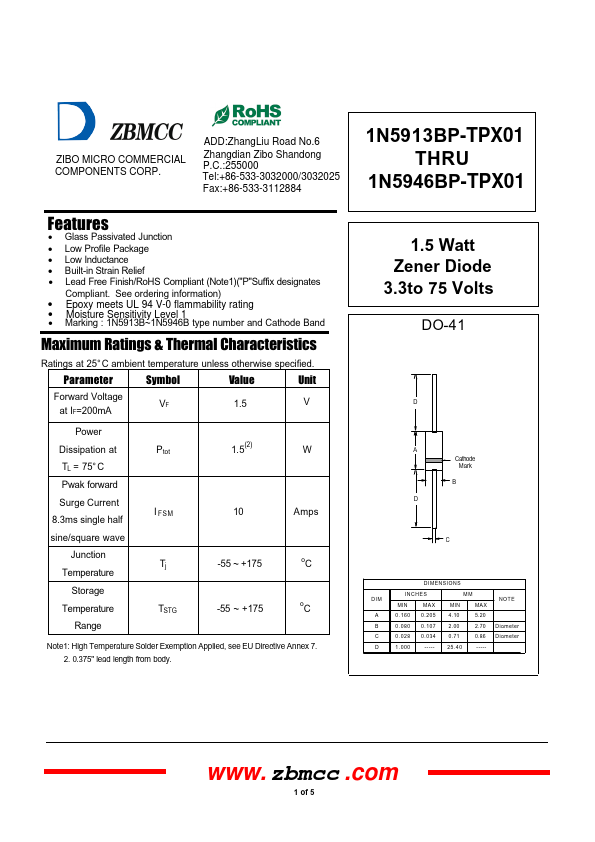 1N5918BP-TPX01