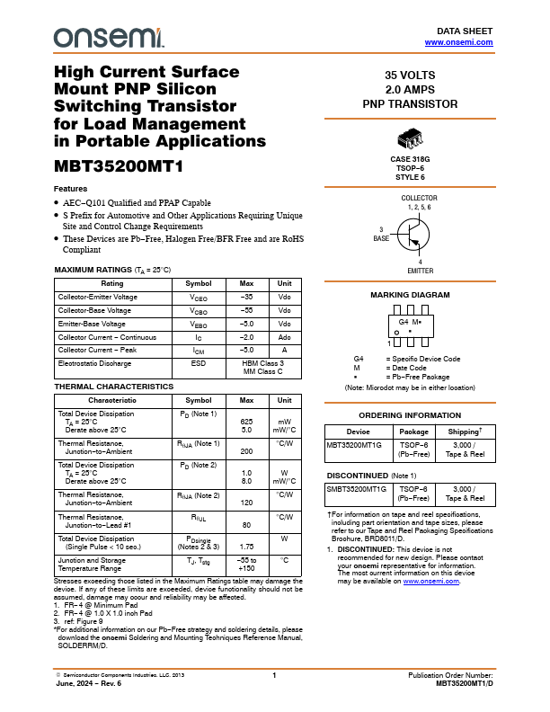 MBT35200MT1 Datasheet Preview