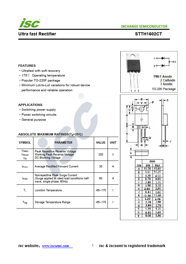 STTH1602CT