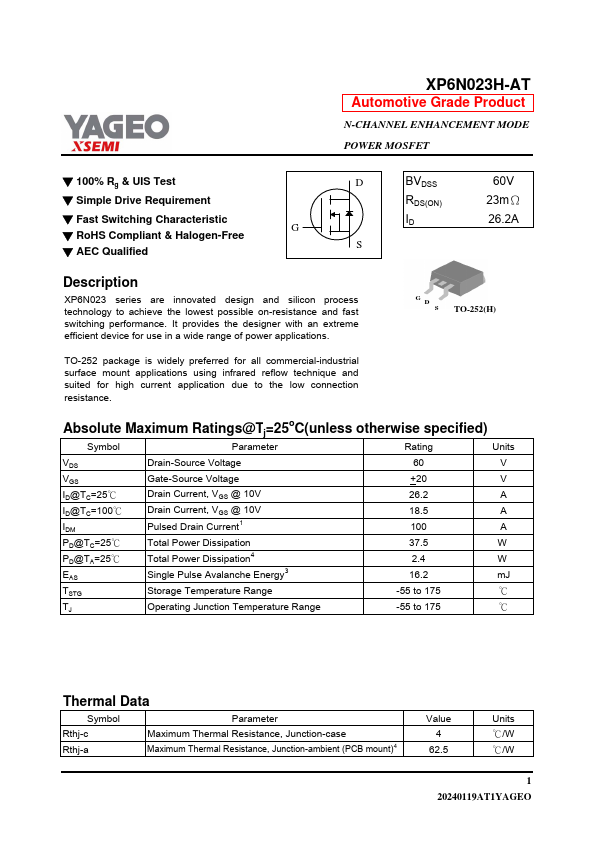 XP6N023H-AT Datasheet Preview