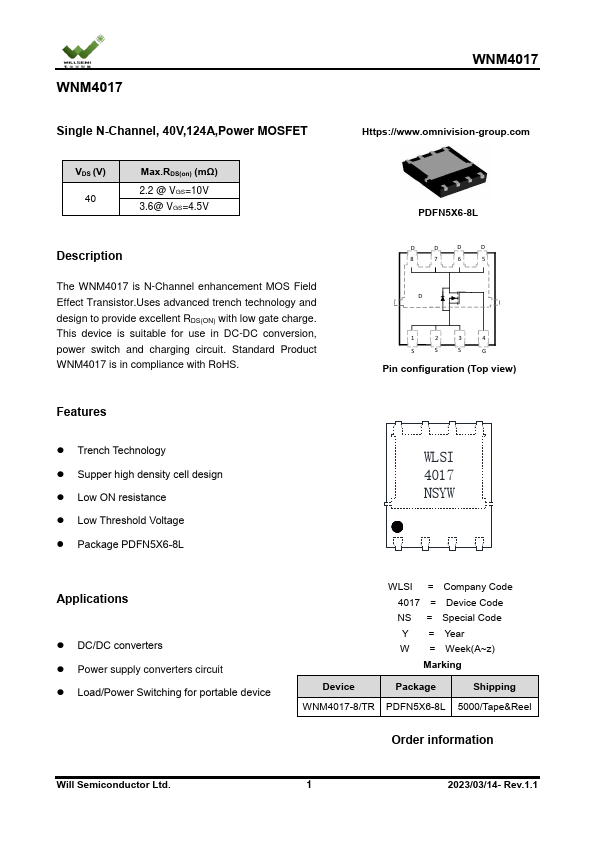 WNM4017 Datasheet Preview
