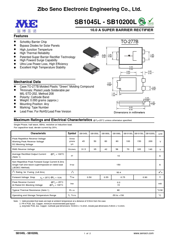 SB10200L Datasheet Preview