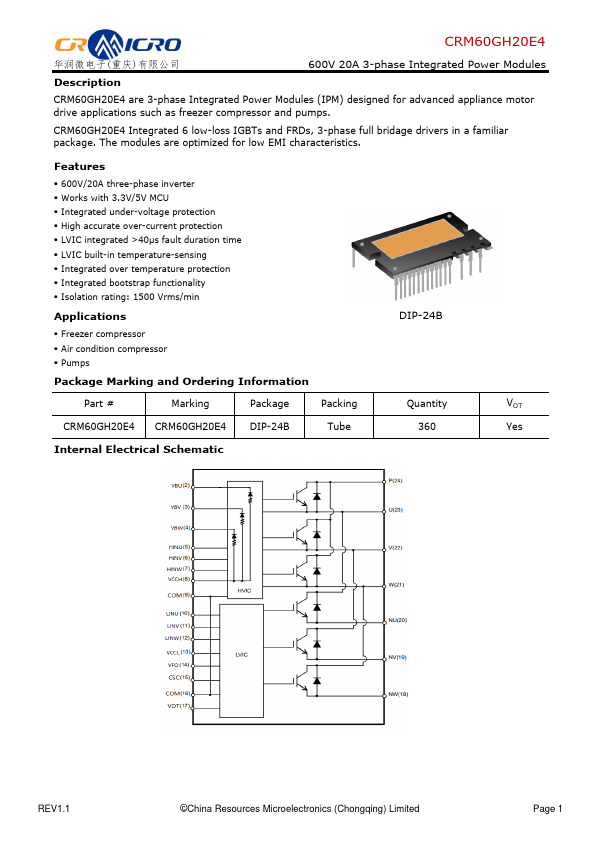 CRM60GH20E4 Datasheet Preview