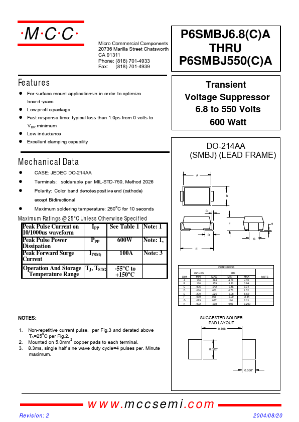 P6SMBJ16A