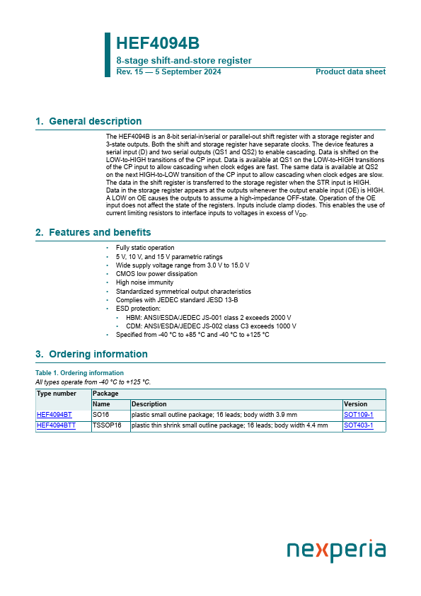 HEF4094BT Datasheet Preview