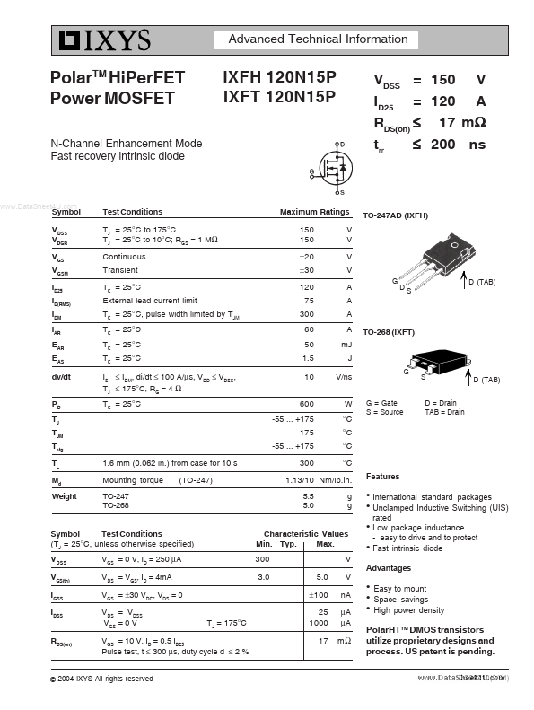 IXFT120N15P