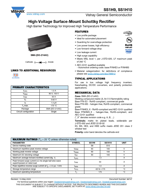 SS1H10 Datasheet Preview
