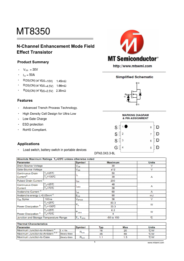 MT8350 Datasheet Preview