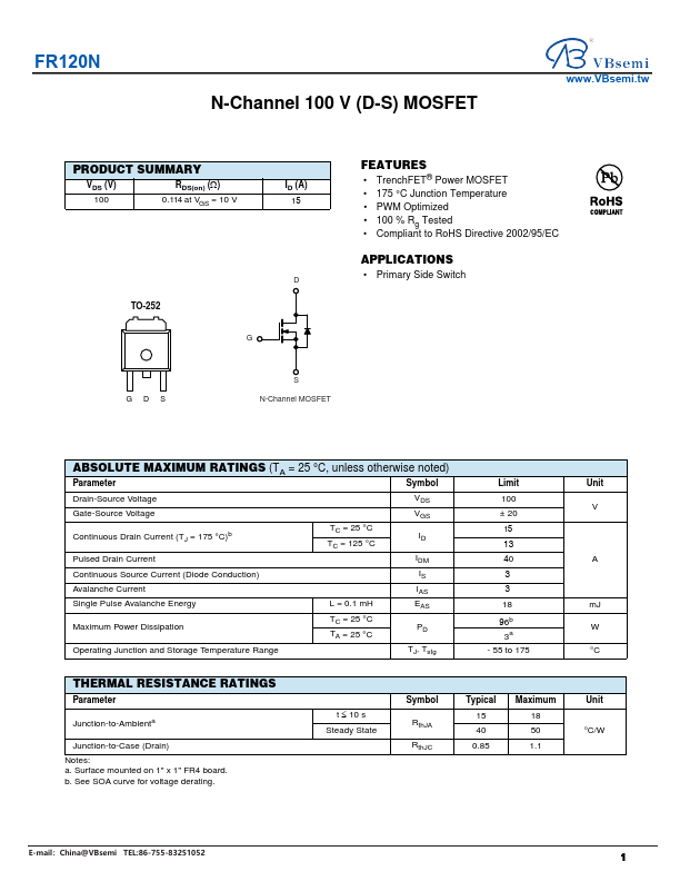 FR120N Datasheet Preview