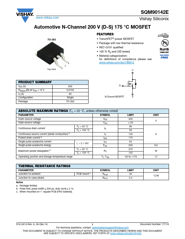 SQM90142E Datasheet Preview
