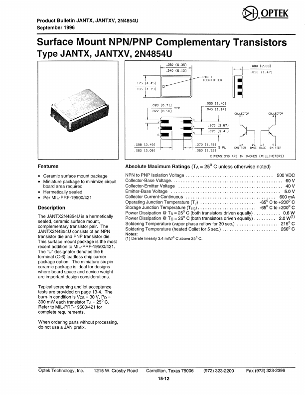 JANTXVC2N4854U