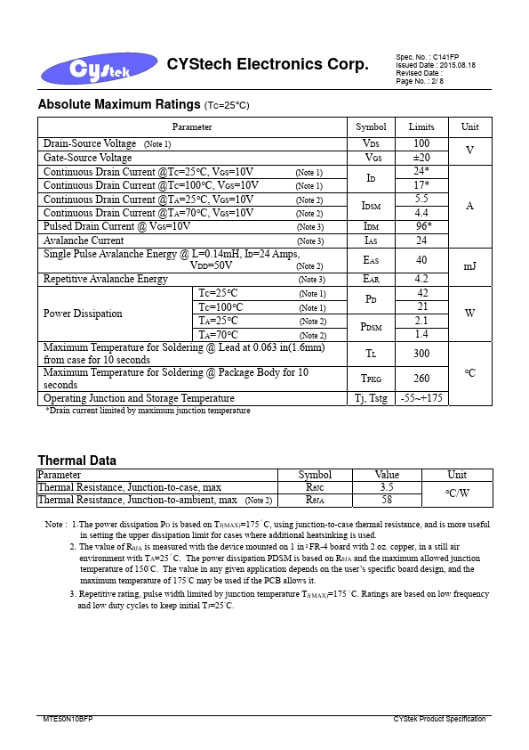 MTE50N10BFP