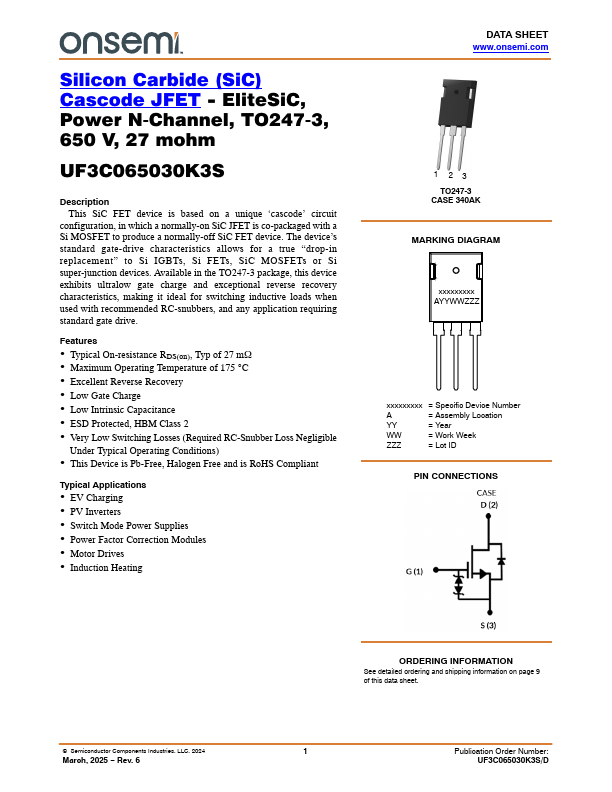UF3C065030K3S Datasheet Preview