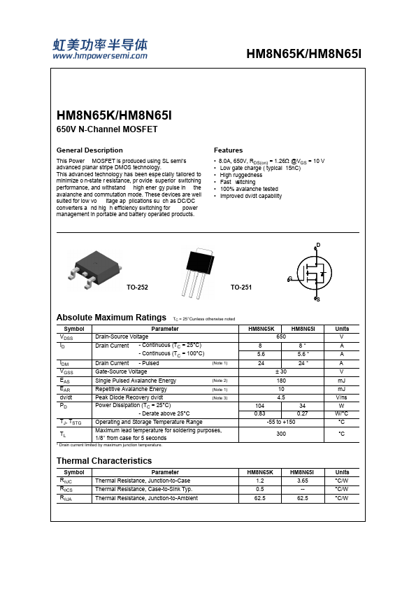 HM8N65I Datasheet Preview