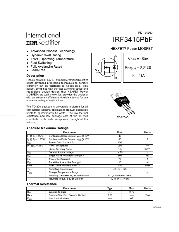 IRF3415PBF