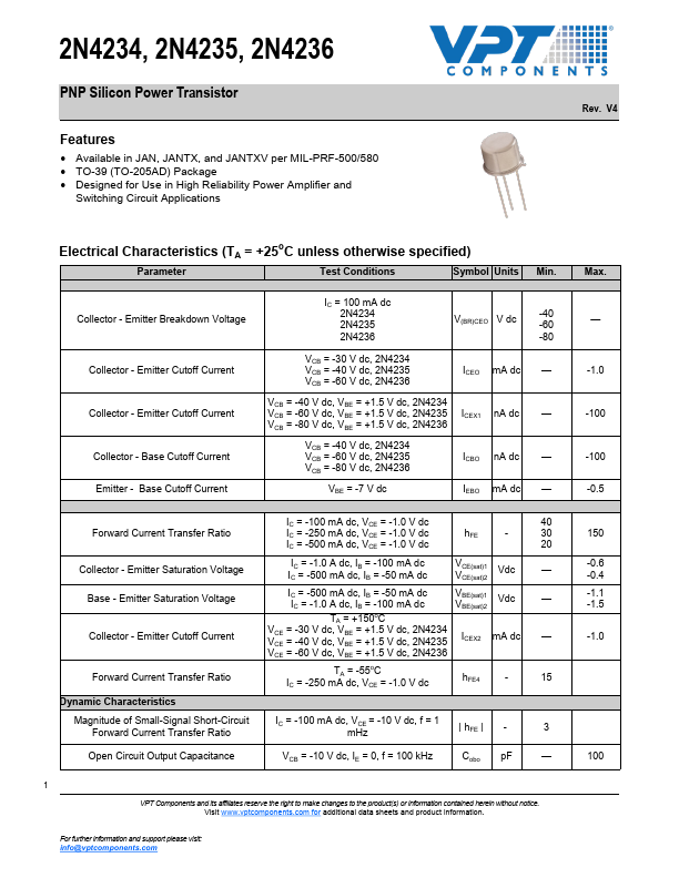 2N4236 Datasheet Preview