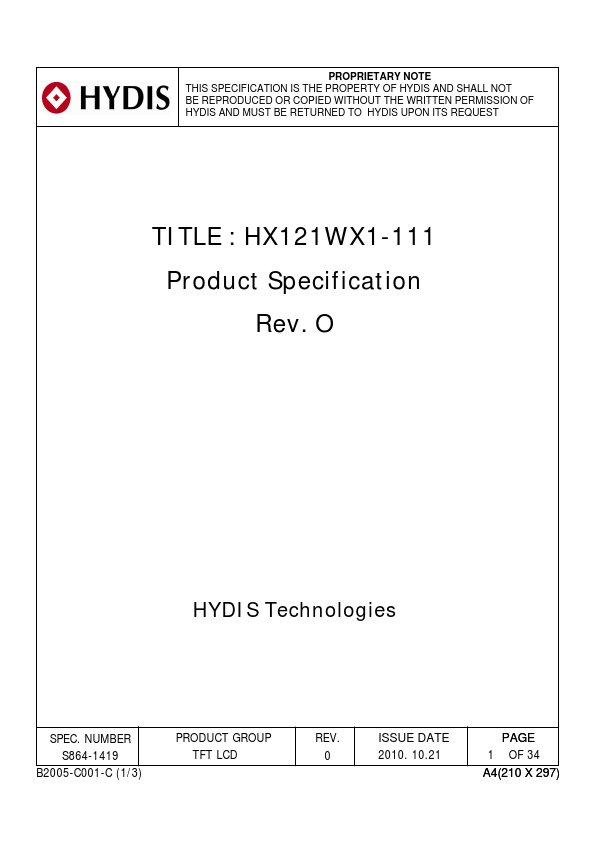 HX121WX1-111