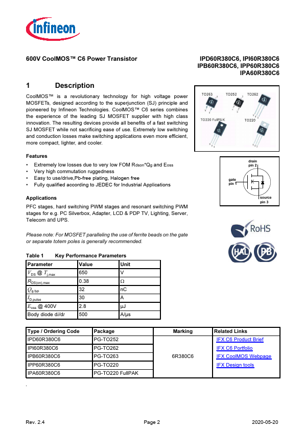 IPI60R380C6