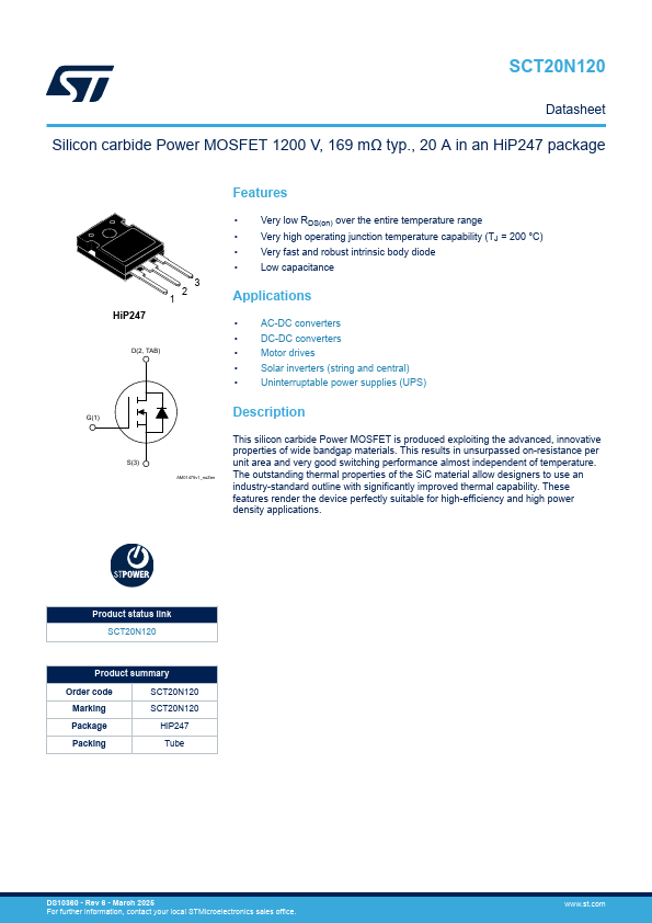 SCT20N120 Datasheet Preview