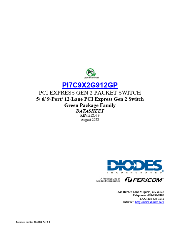 PI7C9X2G912GP Datasheet Preview