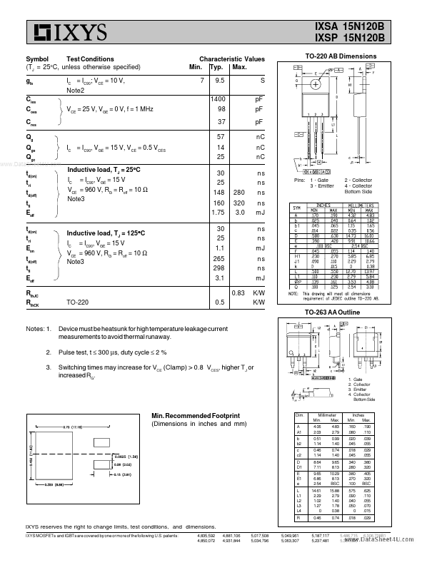 IXSP15N120B