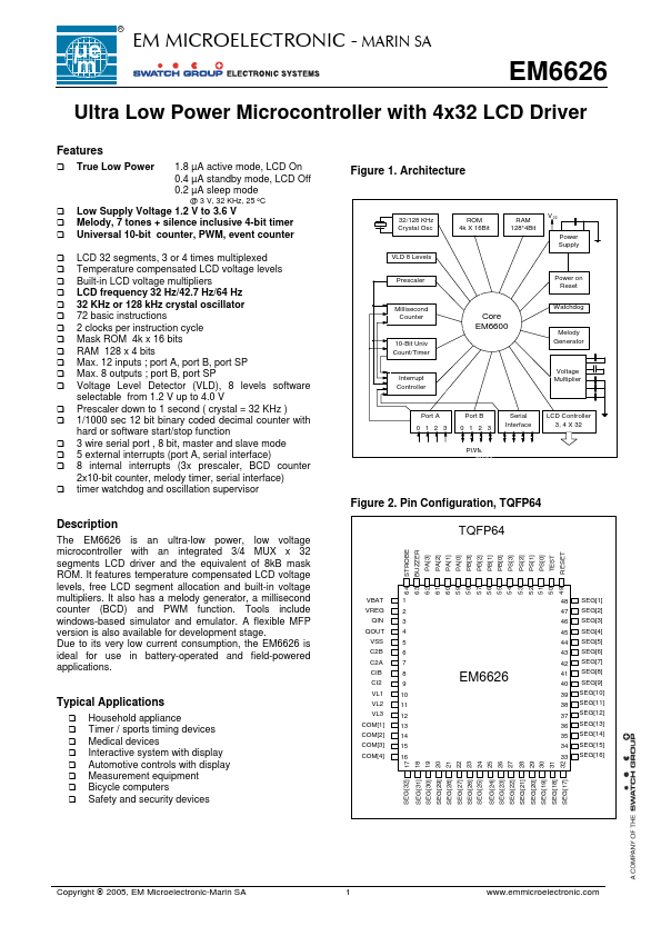 EM6626 Datasheet Preview