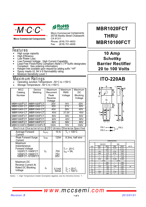 MBR1040FCT