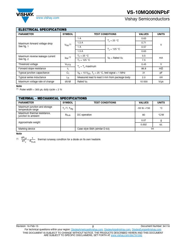 VS-10MQ060NPbF