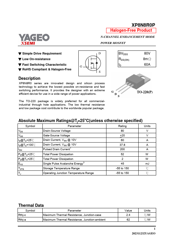 XP8N8R0P Datasheet Preview