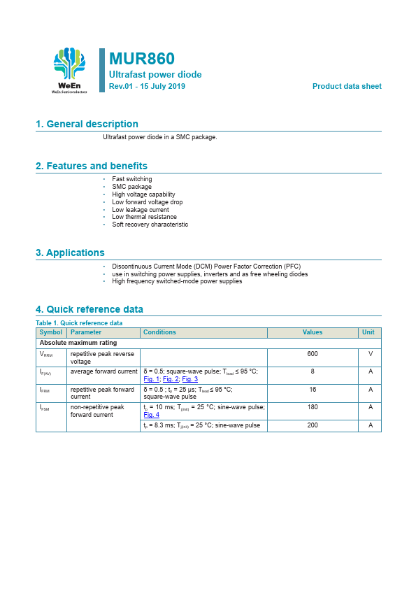 MUR860 Datasheet Preview