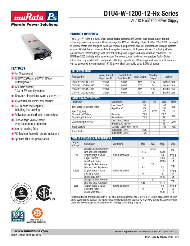 D1U4-W-1200-12-Hx