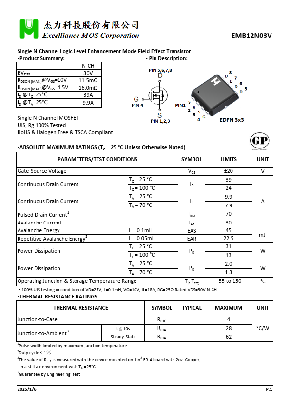 EMB12N03V Datasheet Preview
