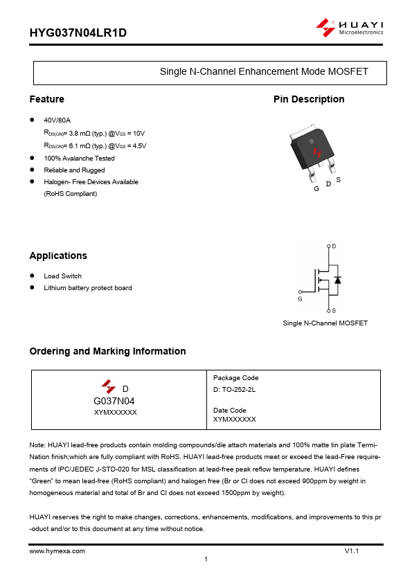 HYG037N04LR1D Datasheet Preview