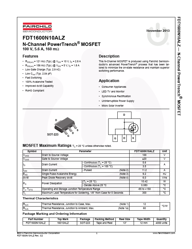 FDT1600N10ALZ