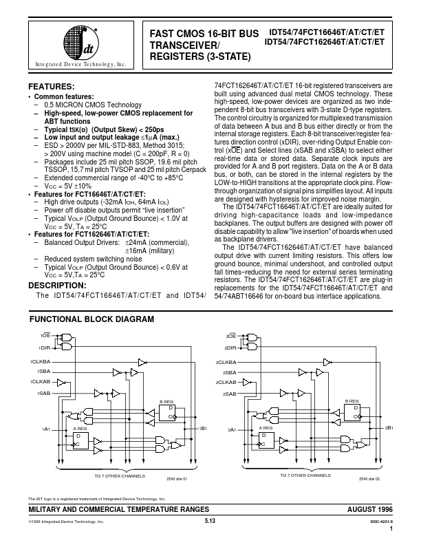 IDT74FCT162646ET