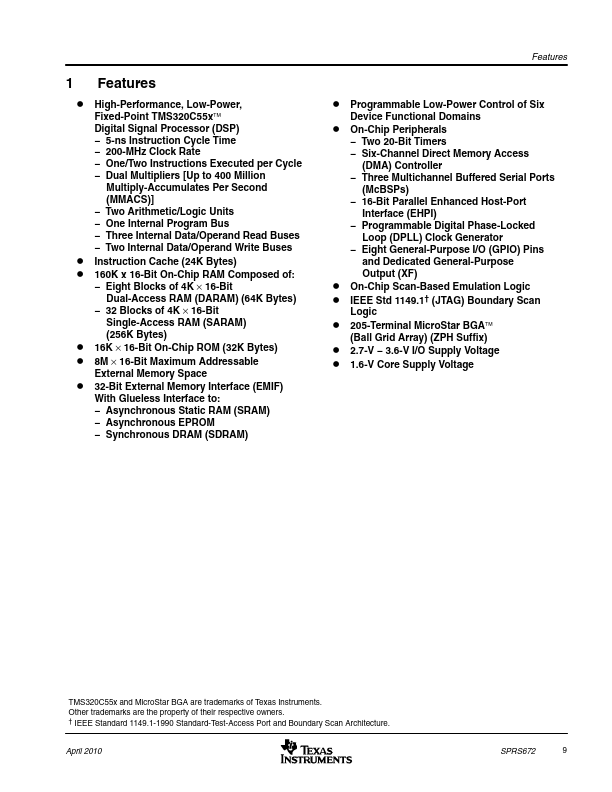 SM320VC5510A-HiRel page 2 preview