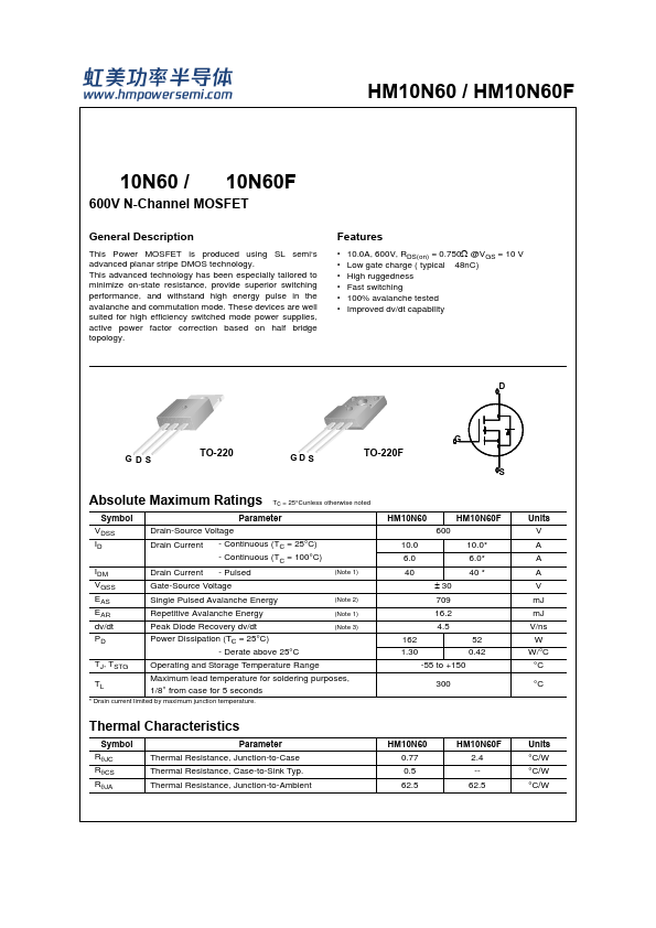 HM10N60F Datasheet Preview