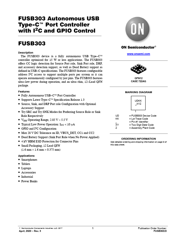 FUSB303 Datasheet Preview