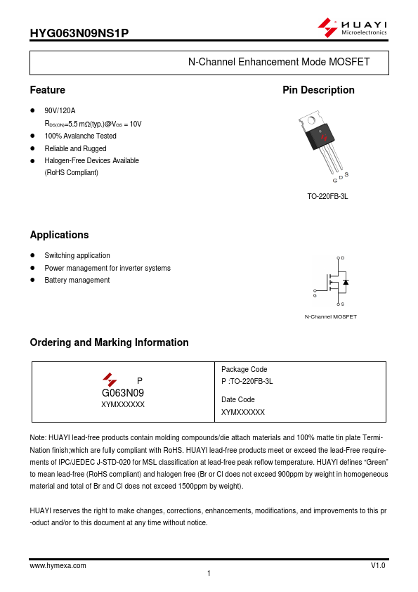 HYG063N09NS1P Datasheet Preview