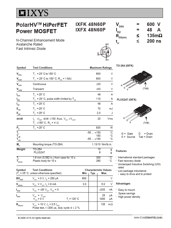 IXFX48N60P